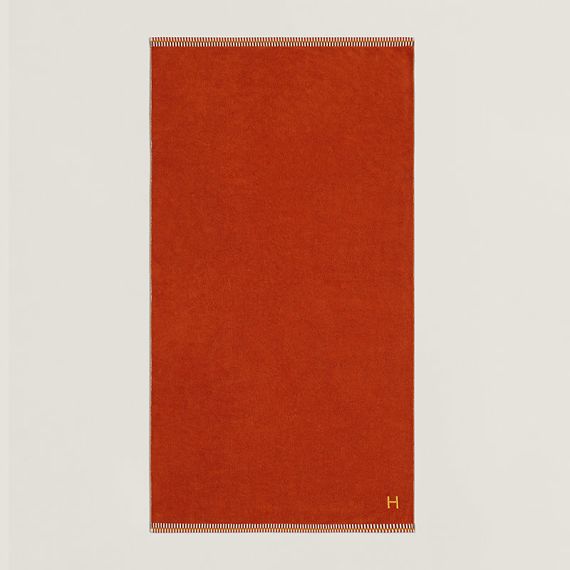 バスタオル 《ヴィス・ヴェルサ》 - オレンジ | Hermès - エルメス